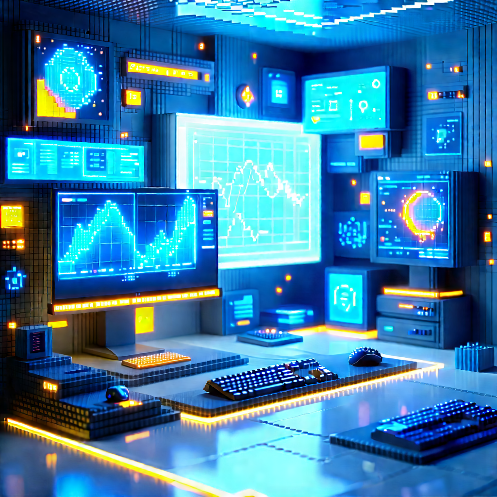 (futuristic:1.15) Tech Startup Office With Image, There