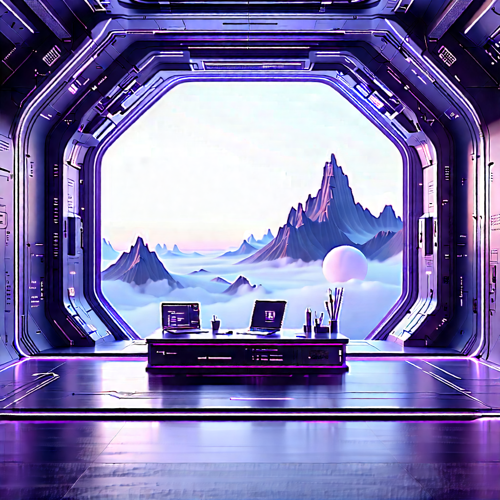 (futuristic:1.49) Tech Startup Office With Futuristic Room