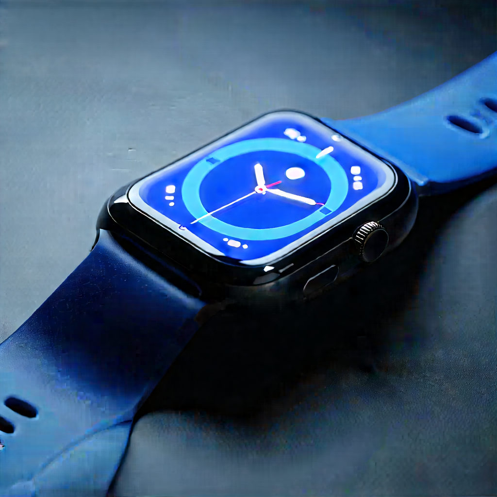 Smart Watch With User Interface With Blue Watch