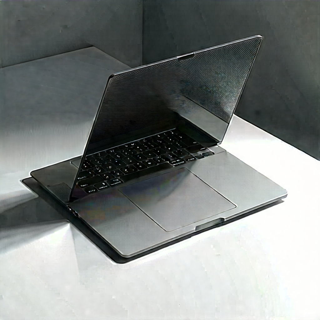 Laptop With Digital Artwork With Laptop Computer