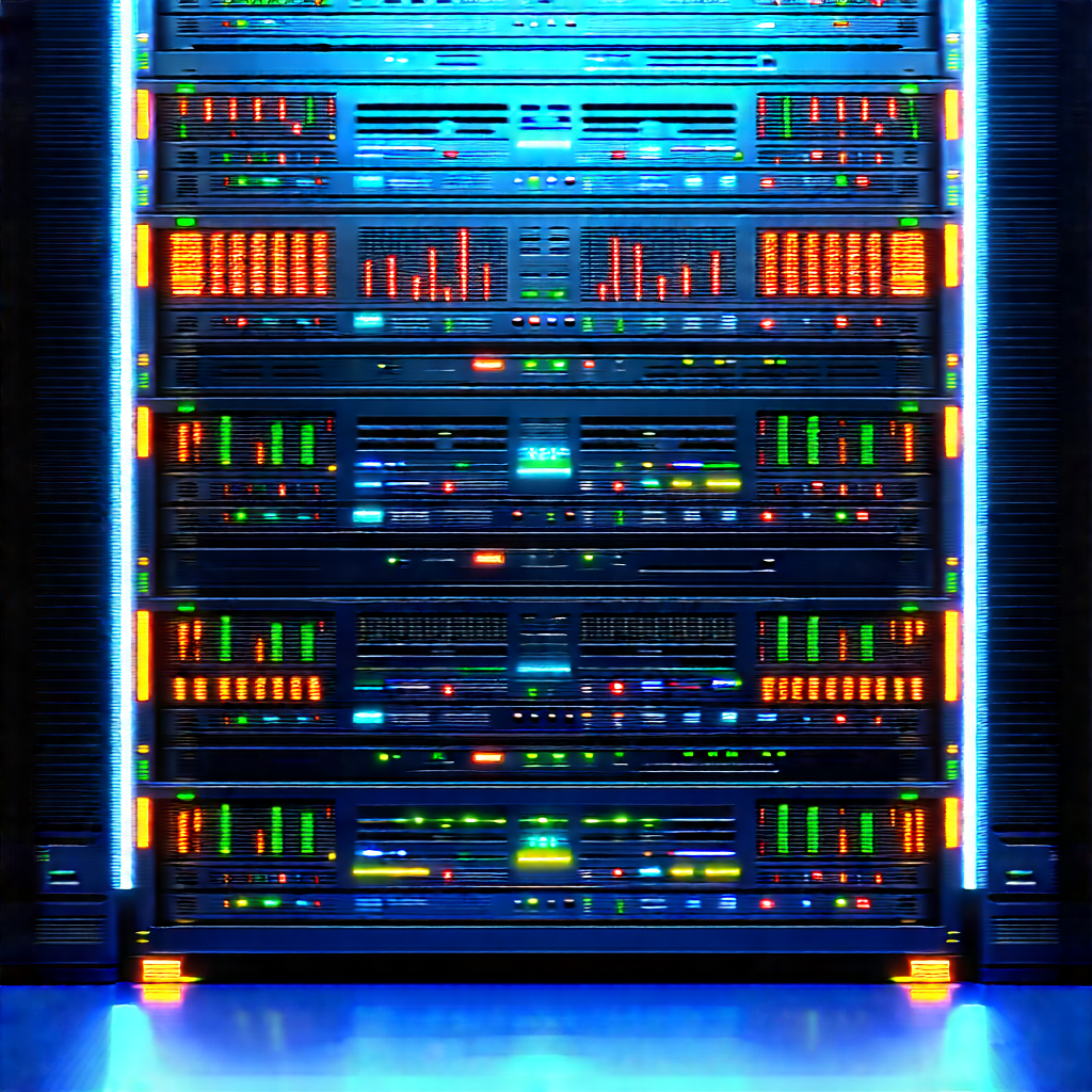 Server rack with data streams