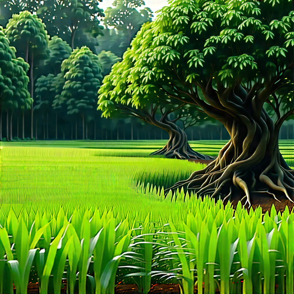 Agricultural Technology In Design Studio With Large Tree