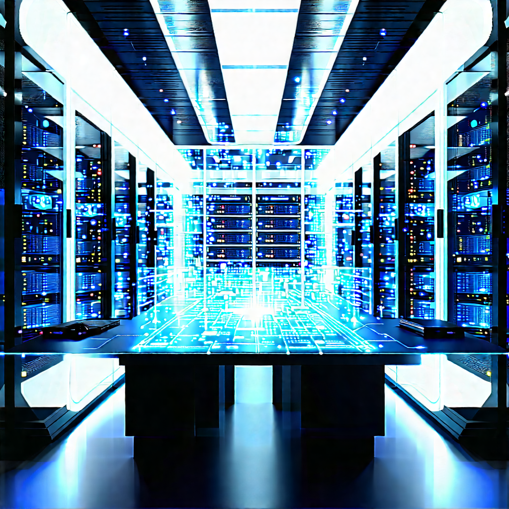 Futuristic Server Room With Image, There