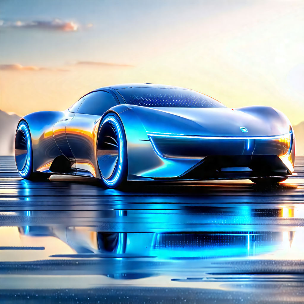 Innovative Electric Vehicle Design With Futuristic Blue