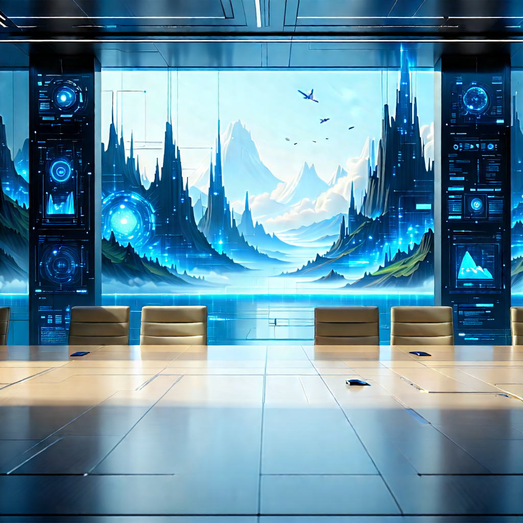 Futuristic Tech Startup Office With Image, There