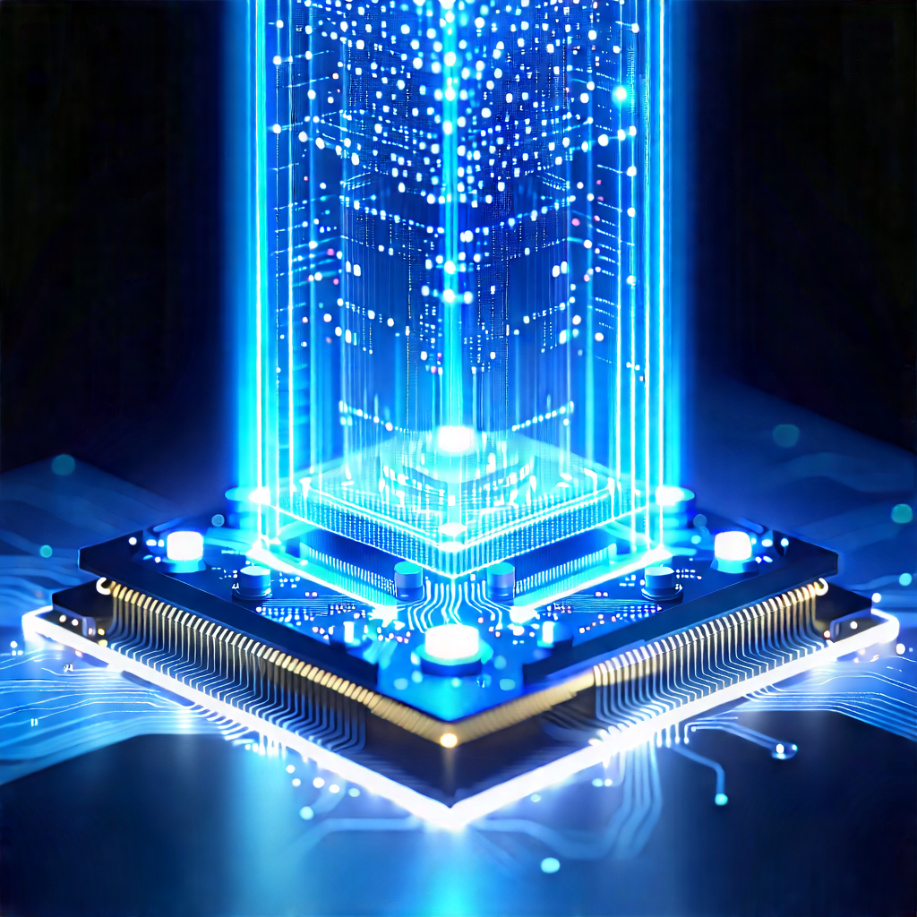 Quantum Computer With Holographic Projection With Blue Light