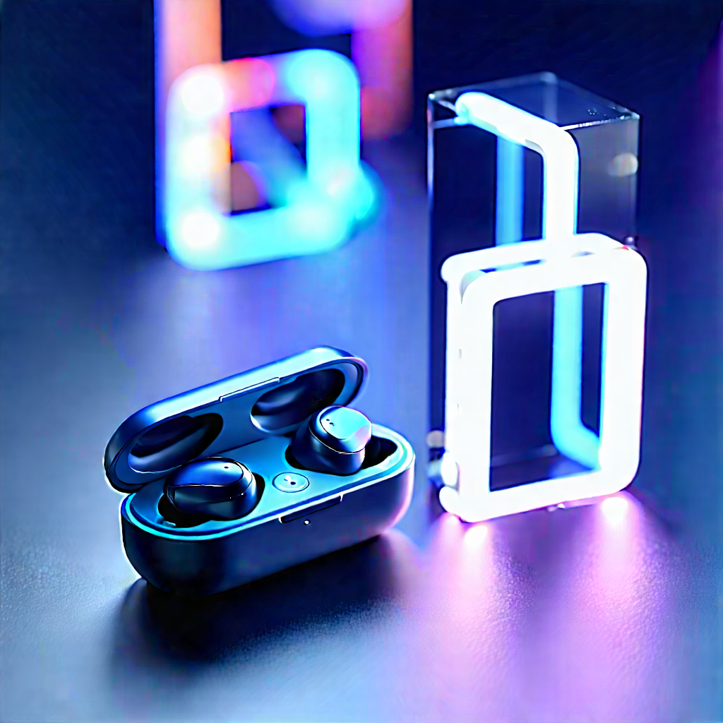 Wireless Earbuds With Holographic Display With Pair Black