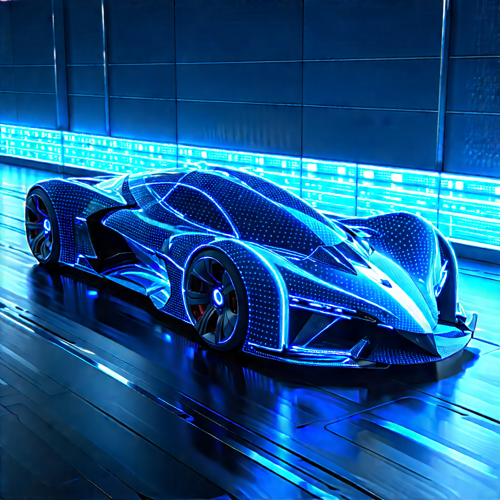 Innovative Electric Vehicle Design With Futuristic Blue