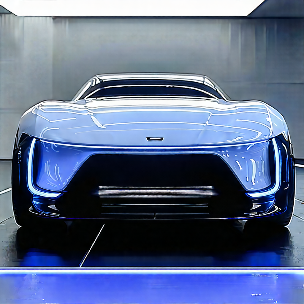 Innovative Electric Vehicle Design With Blue Sports