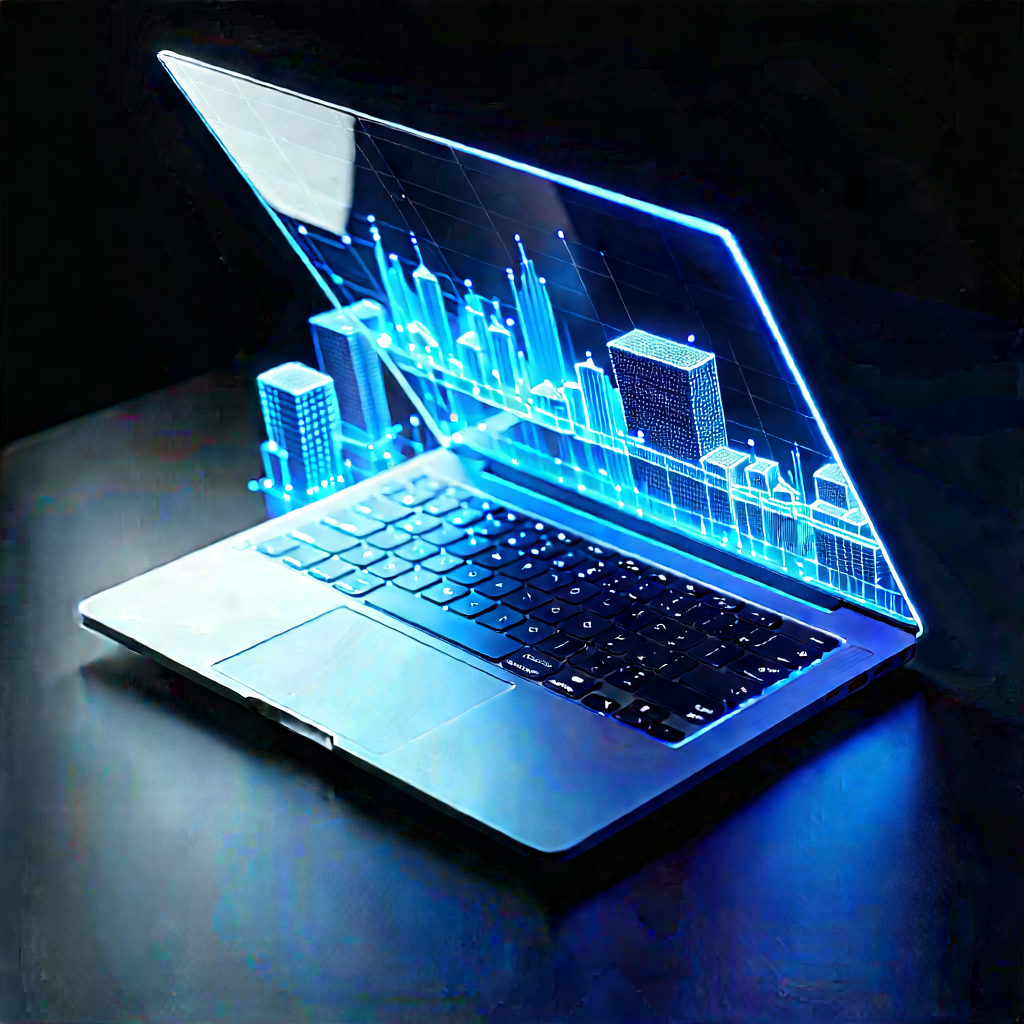 Laptop With Holographic Display With Laptop Computer