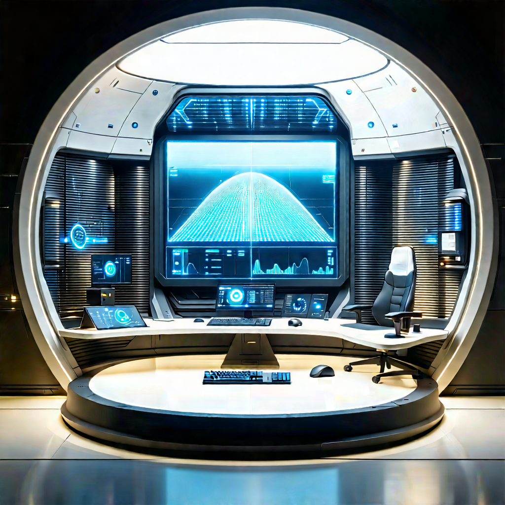 (futuristic:1.13) Digital Workspace With Image, There
