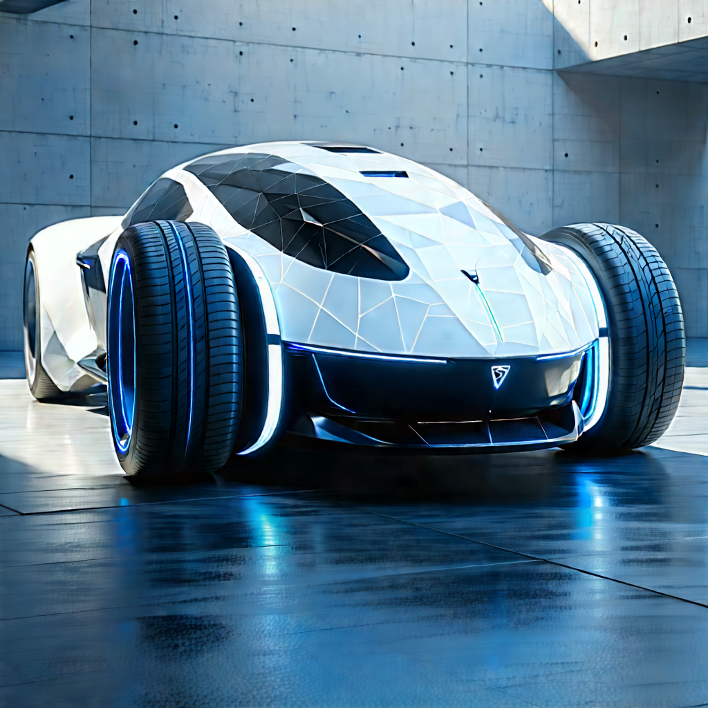 Innovative Electric Vehicle Design With White Futuristic