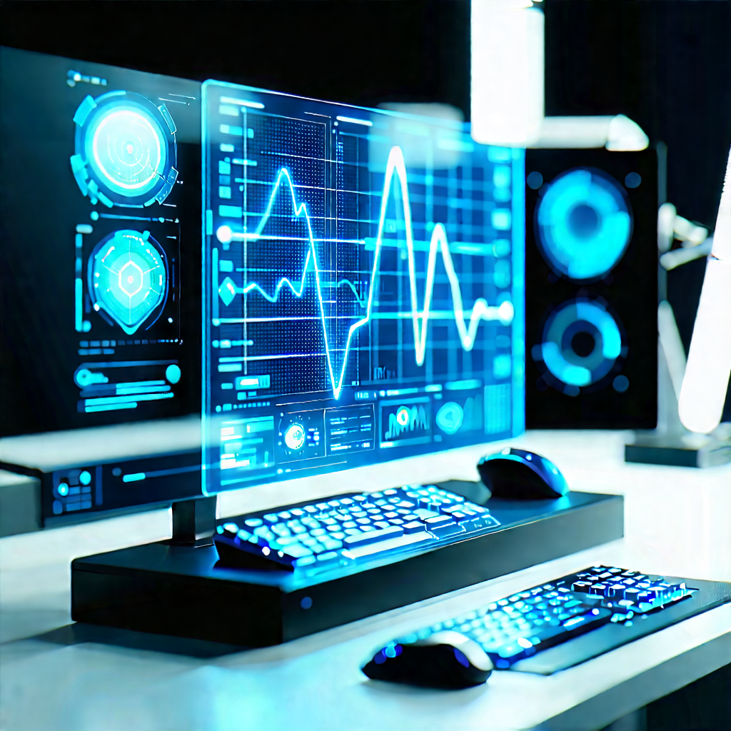 Healthcare Technology In Tech Office With Computer Desk