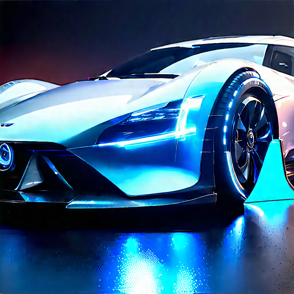 Innovative Electric Vehicle Design With Futuristic Blue