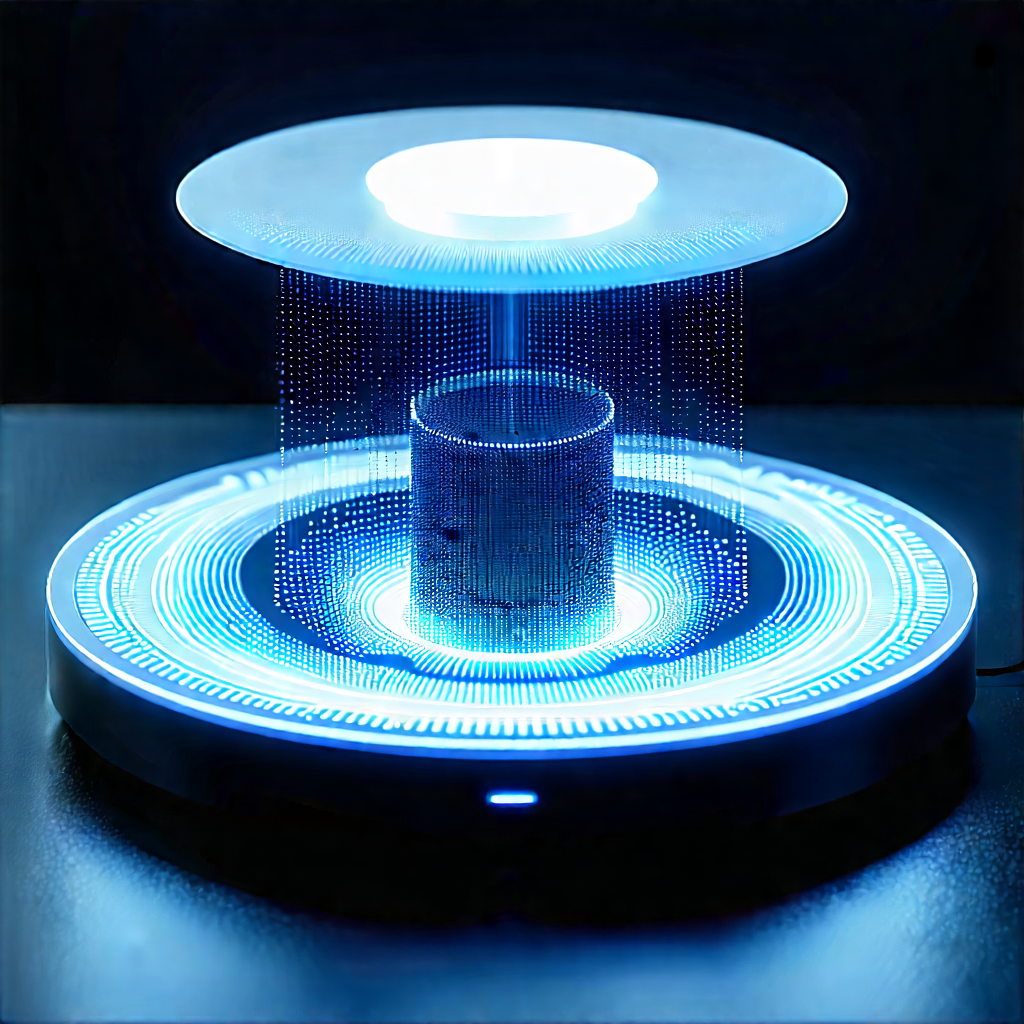 Smart Home Device With Data Visualization With Blue Light