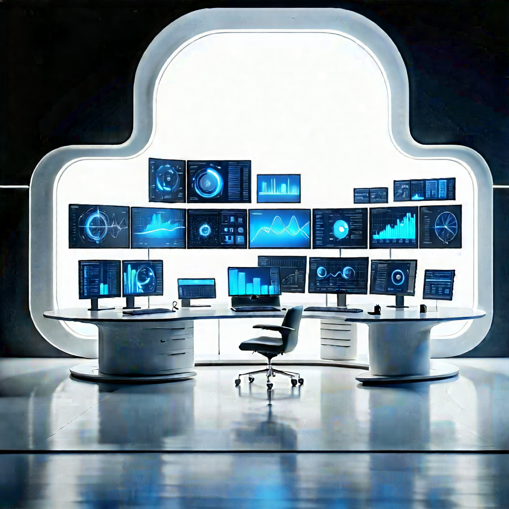 Futuristic Digital Workspace With Large Room