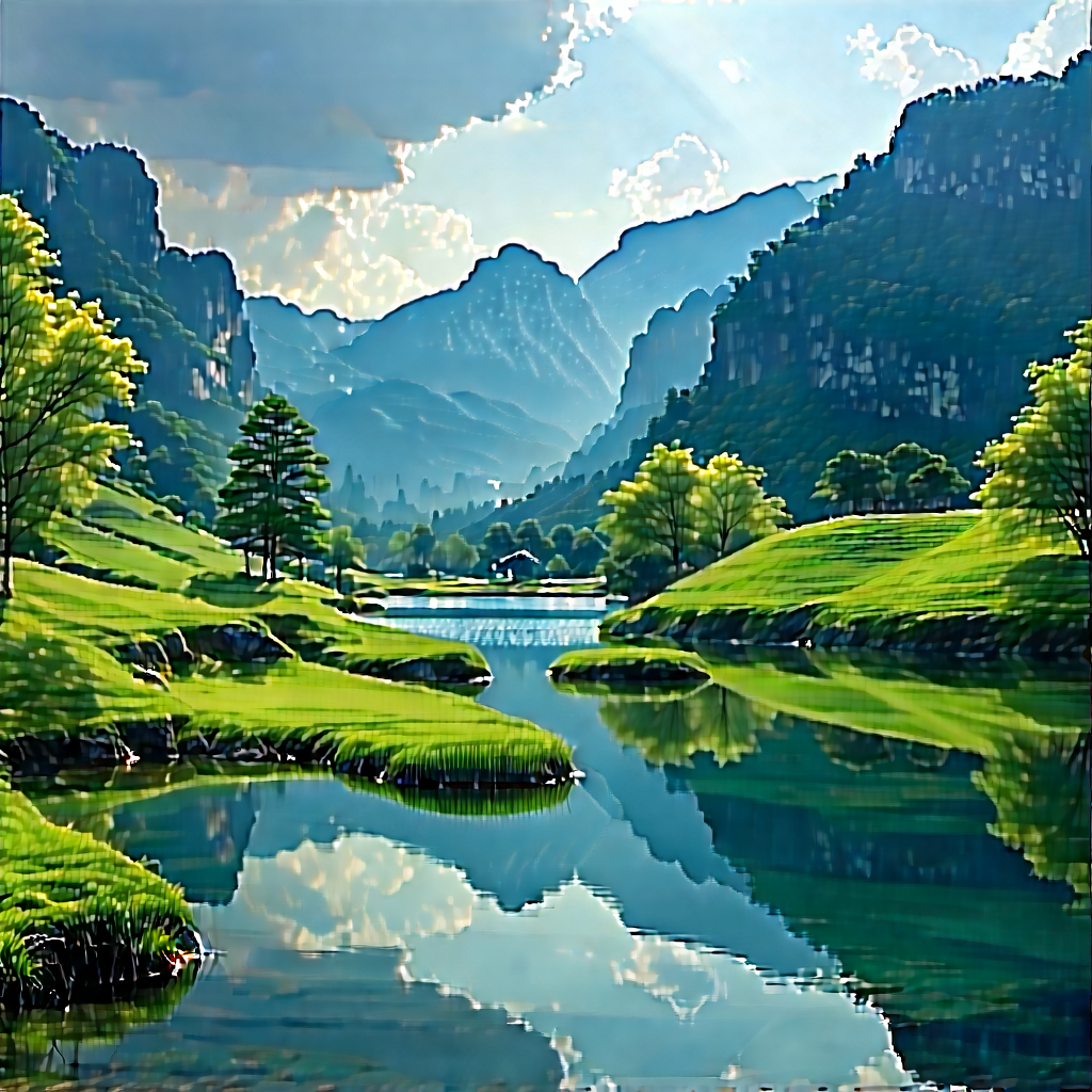 Tablet With Digital Artwork With Serene Mountain