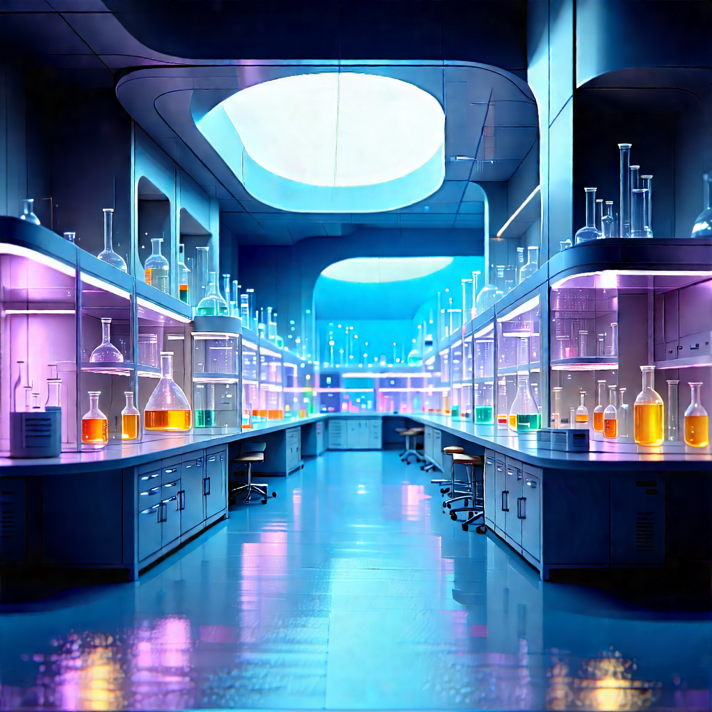 Futuristic Research Laboratory With Large, Well-lit