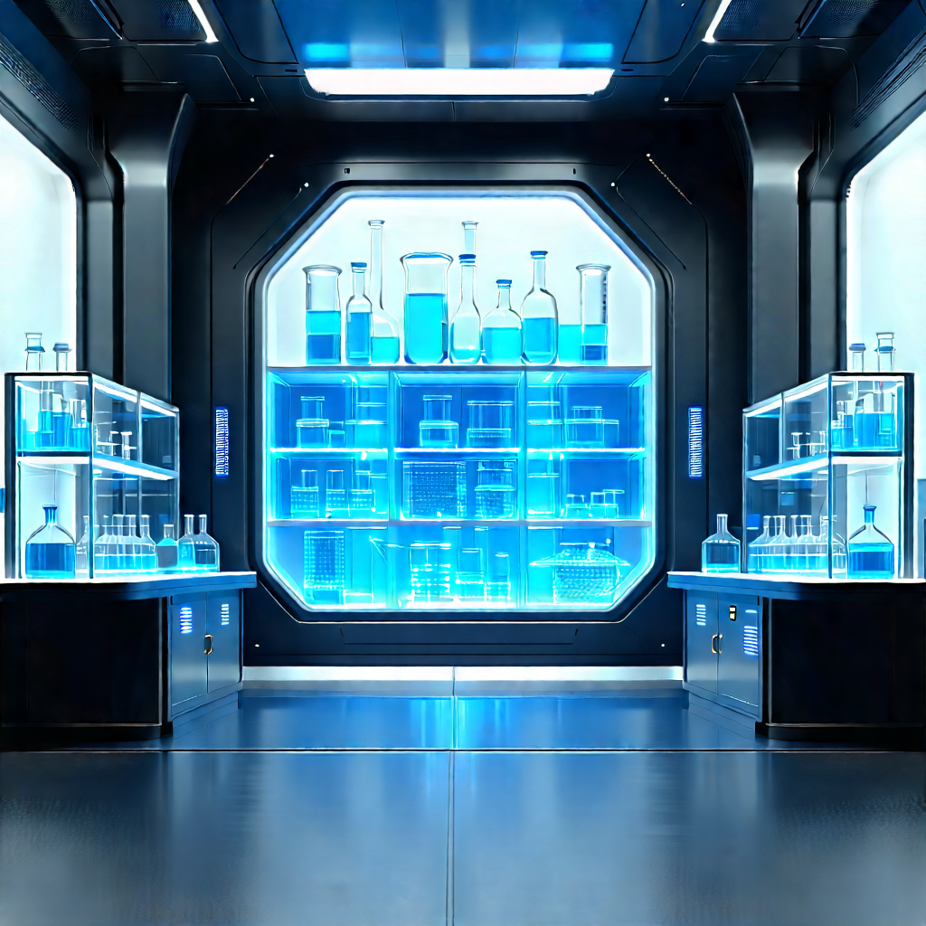(futuristic:1.37) Research Laboratory With Image, There
