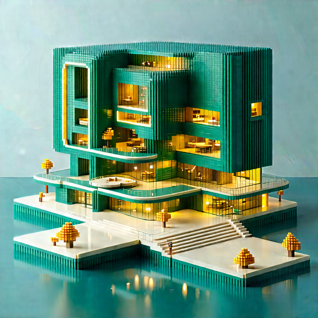 Futuristic Innovation Hub With Model Building
