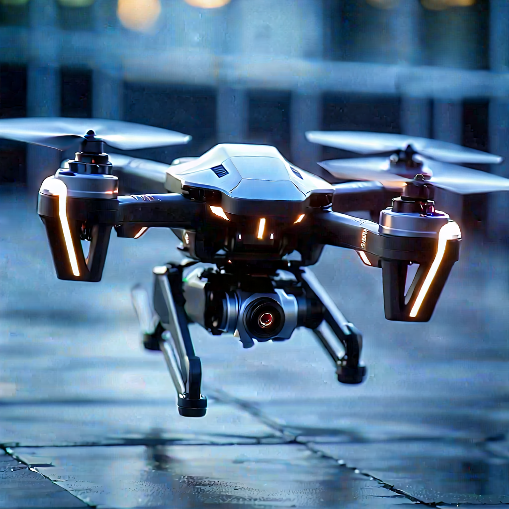 Drone With Digital Artwork With Small Drone