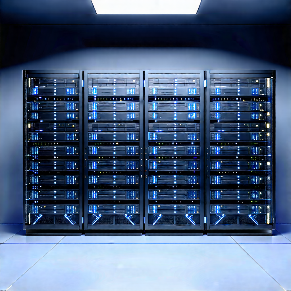 Server Rack With Laser Scanning With Large Computer