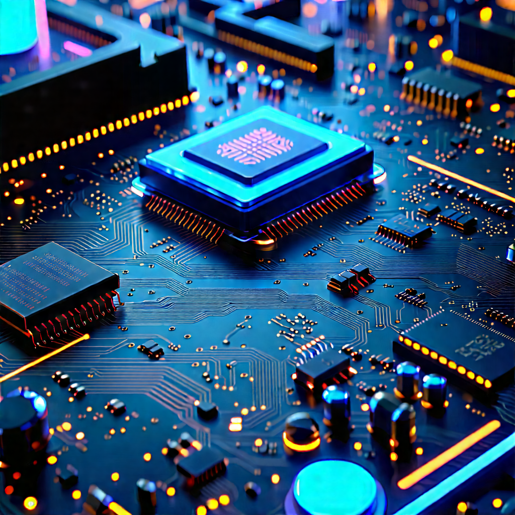Circuit board with neon accents