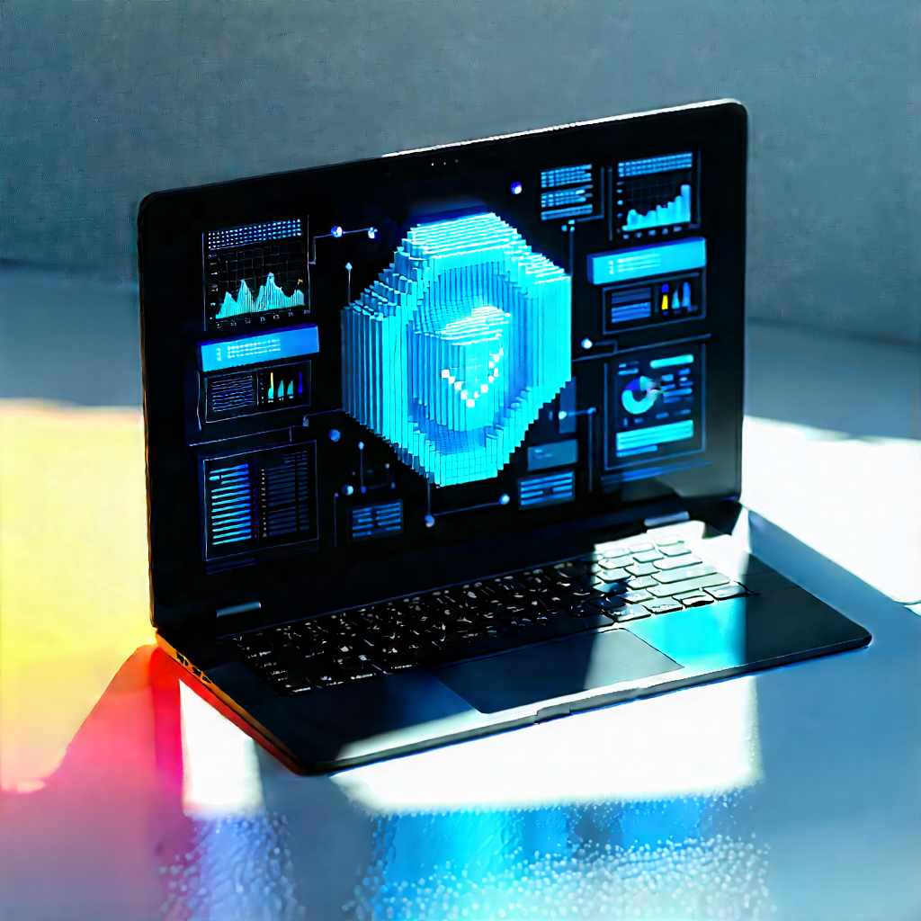 Laptop With Data Visualization With Laptop Computer