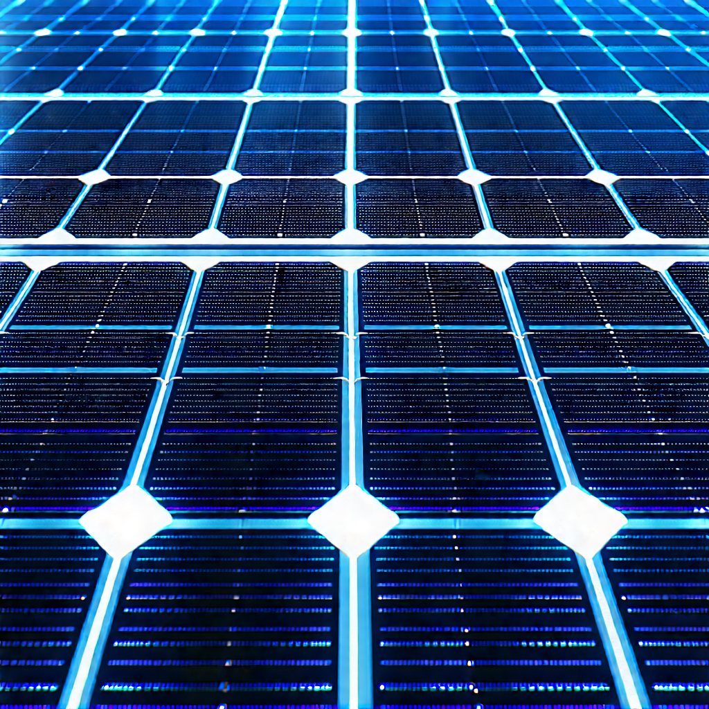Solar Panel With Blue Light (glow:1.14) With Large Solar
