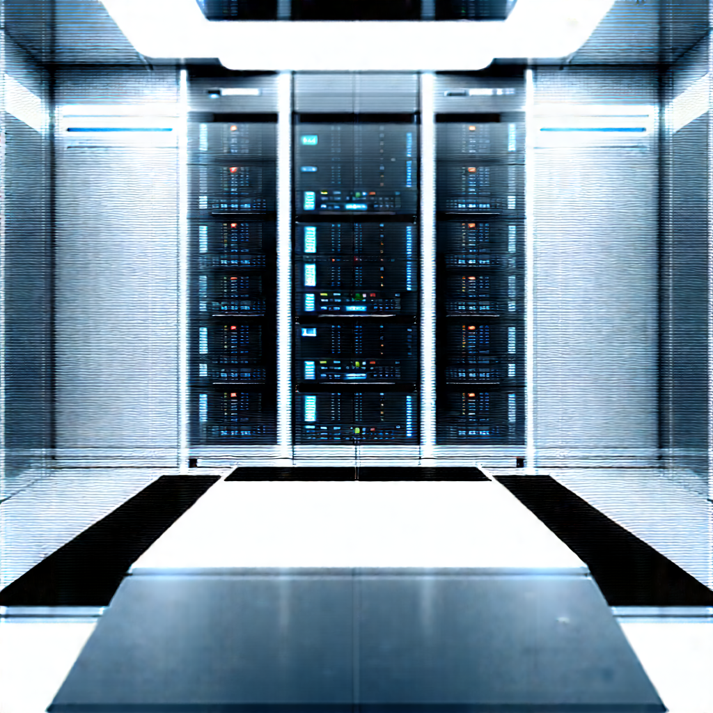(futuristic:1.42) Server Room With Image, There