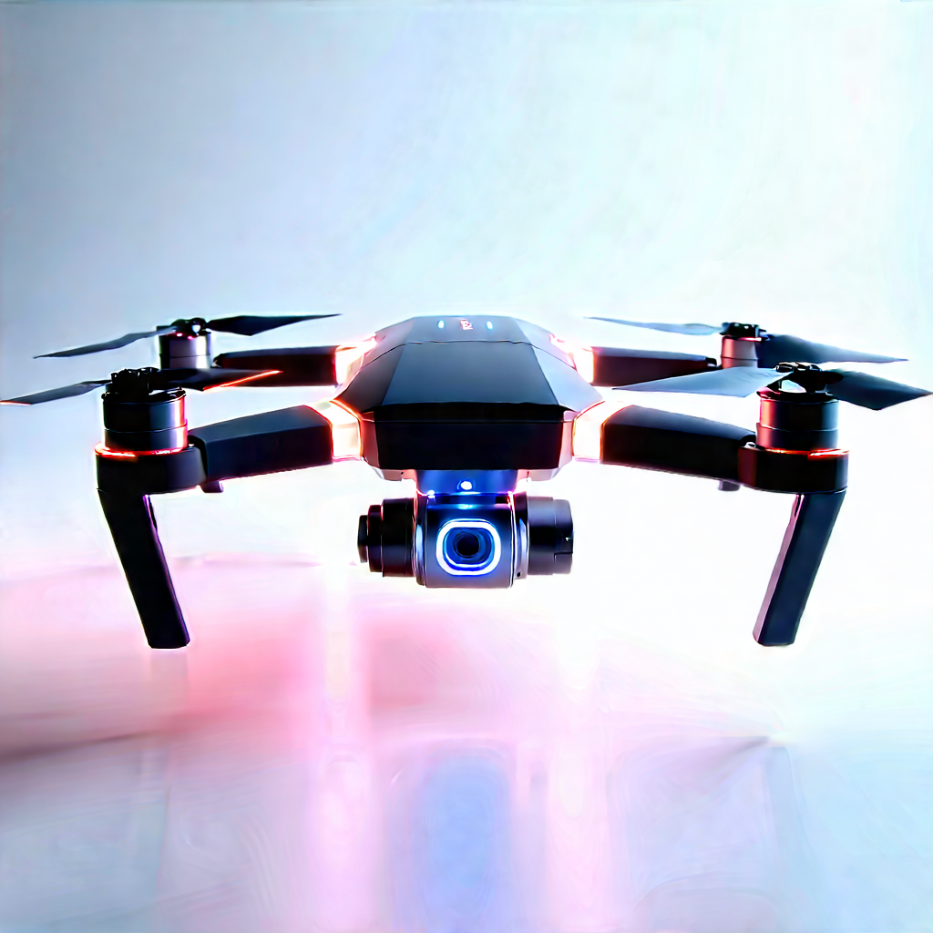Drone With Glowing Screen With Black Orange