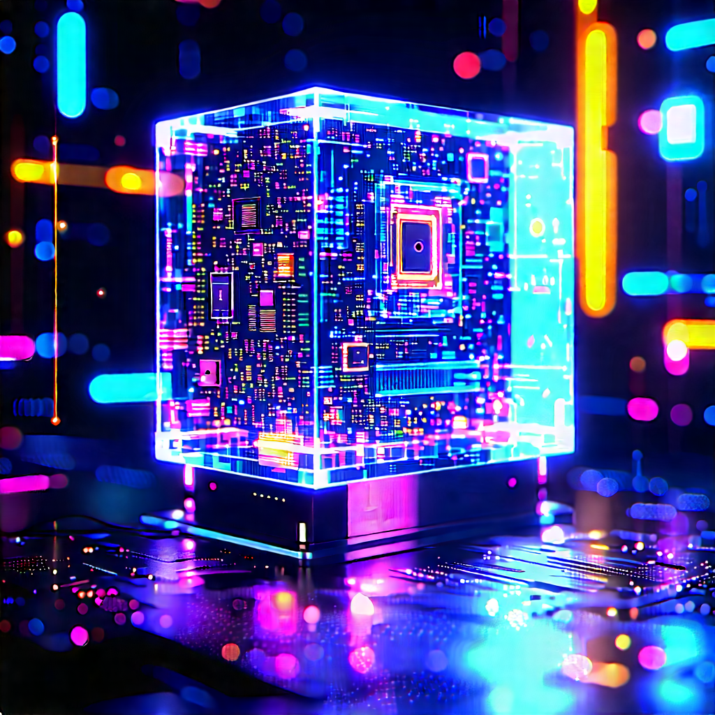 Quantum Computer With Holographic Projection With Large, Brightly