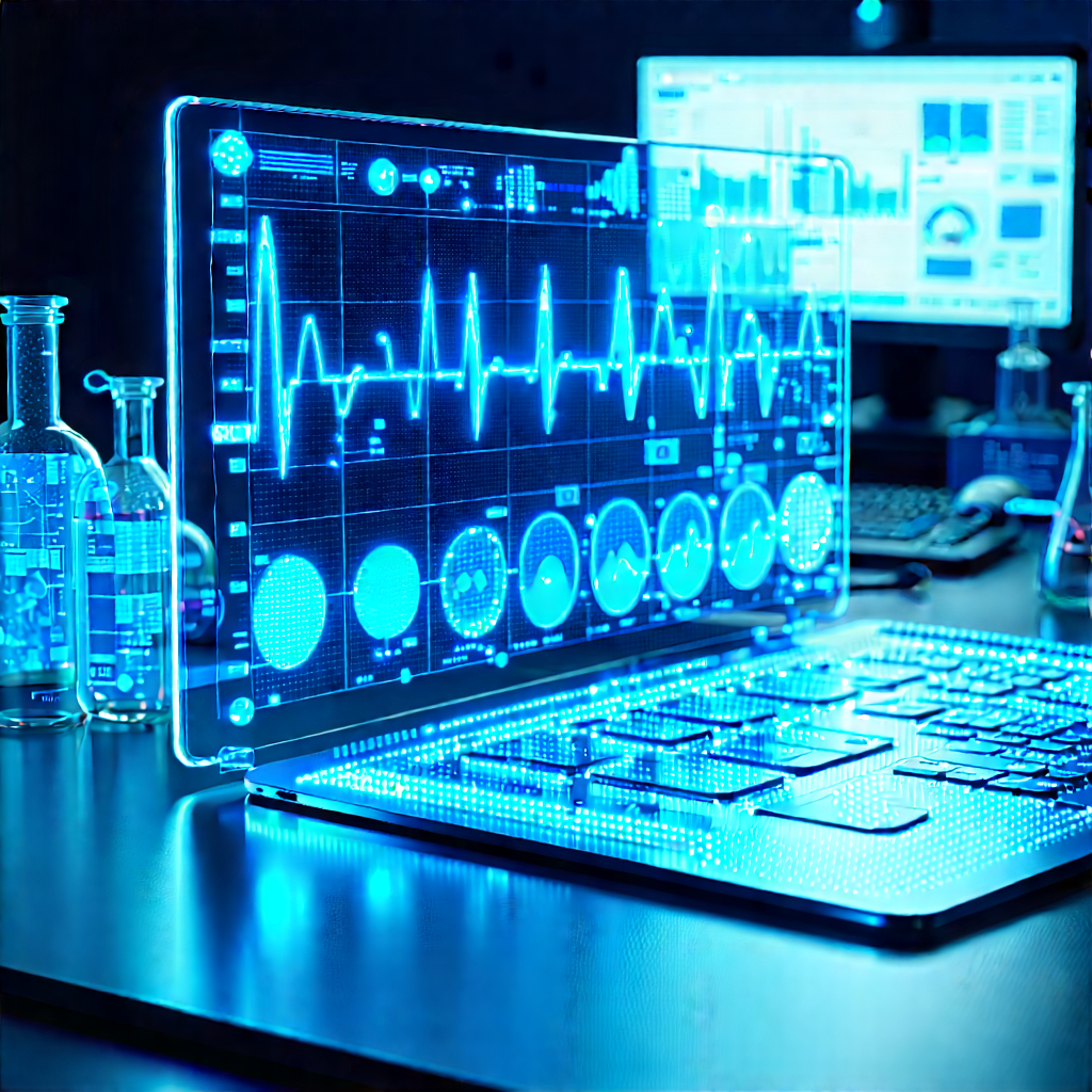 Healthcare Technology In (design:1.29) Studio With Laptop Computer