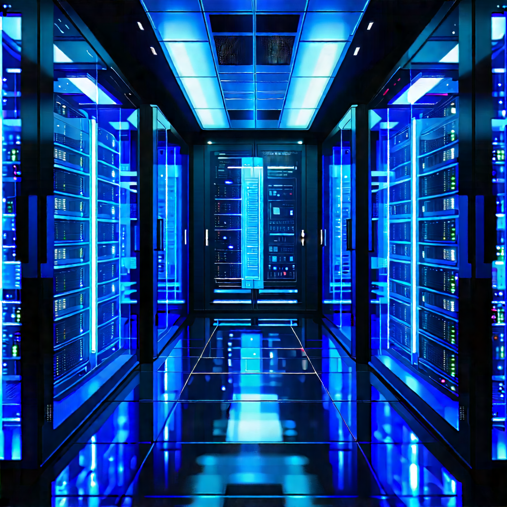 (futuristic:1.24) Server Room With Image, There