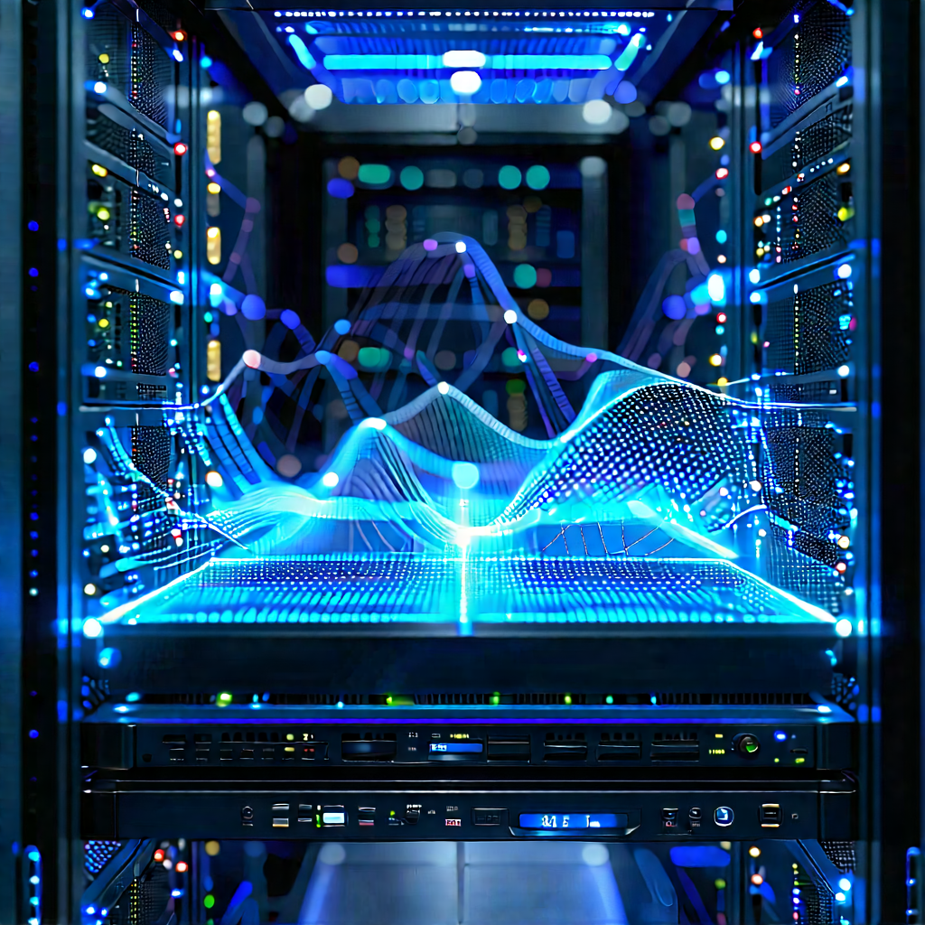 Server rack with data streams