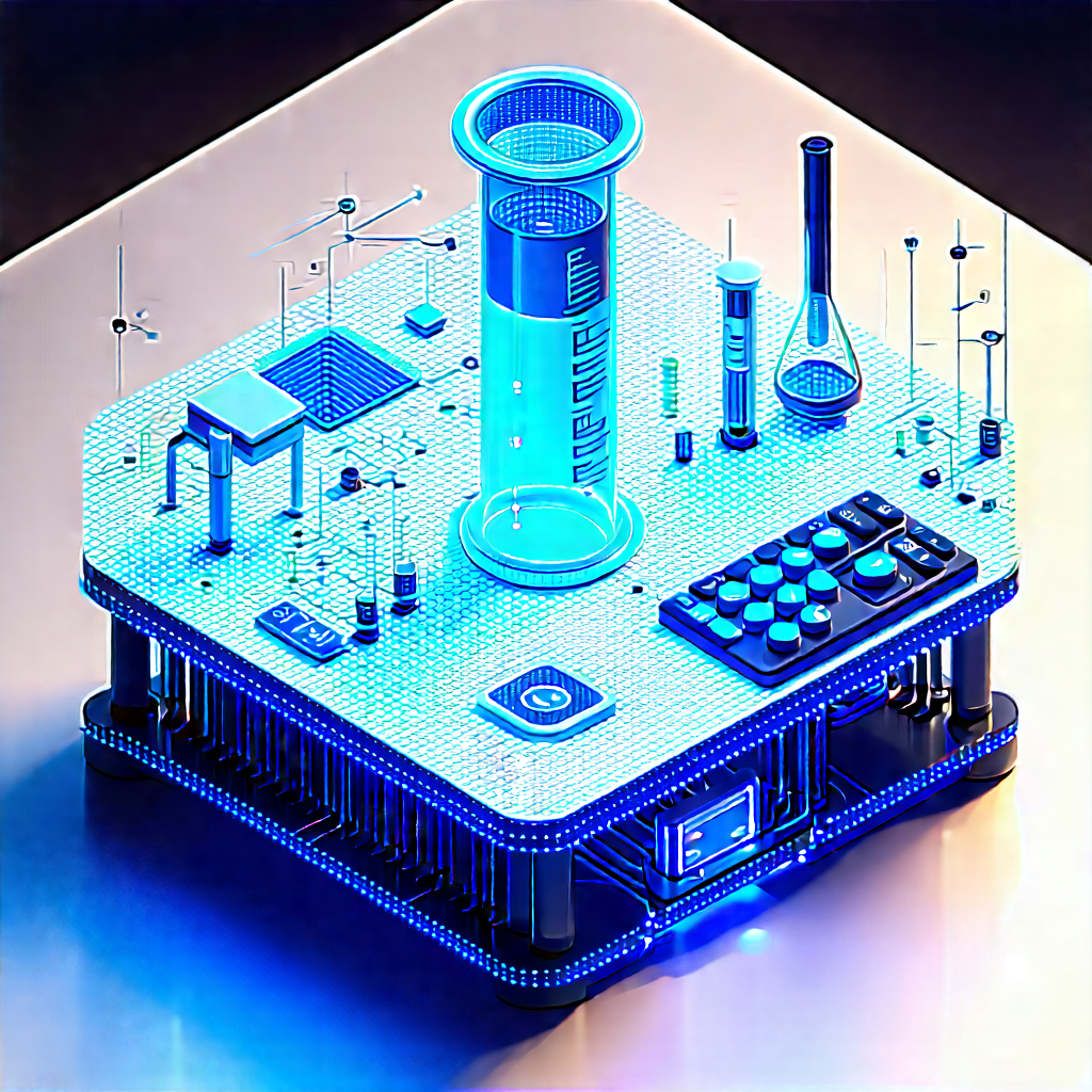 Financial Technology In Modern Laboratory With Blue White