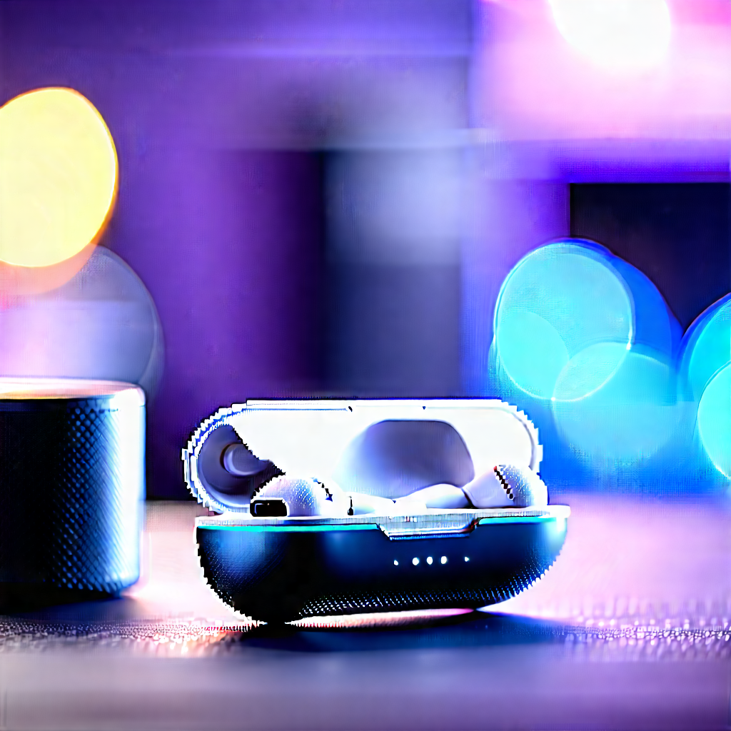 Wireless Earbuds With Streaming Content With Black White