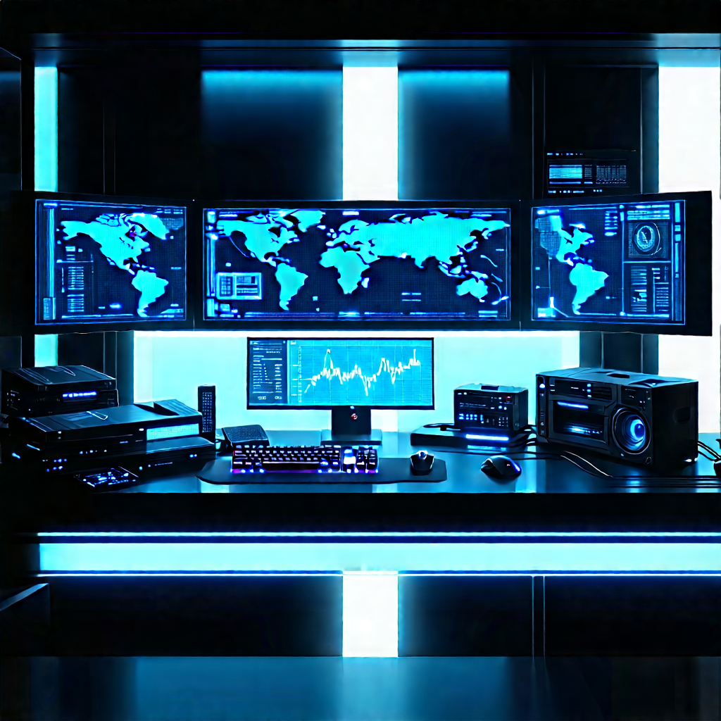 (futuristic:1.32) digital workspace