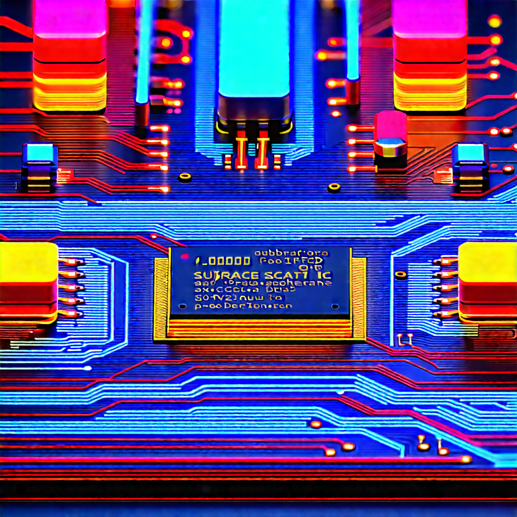 Circuit board with neon accents