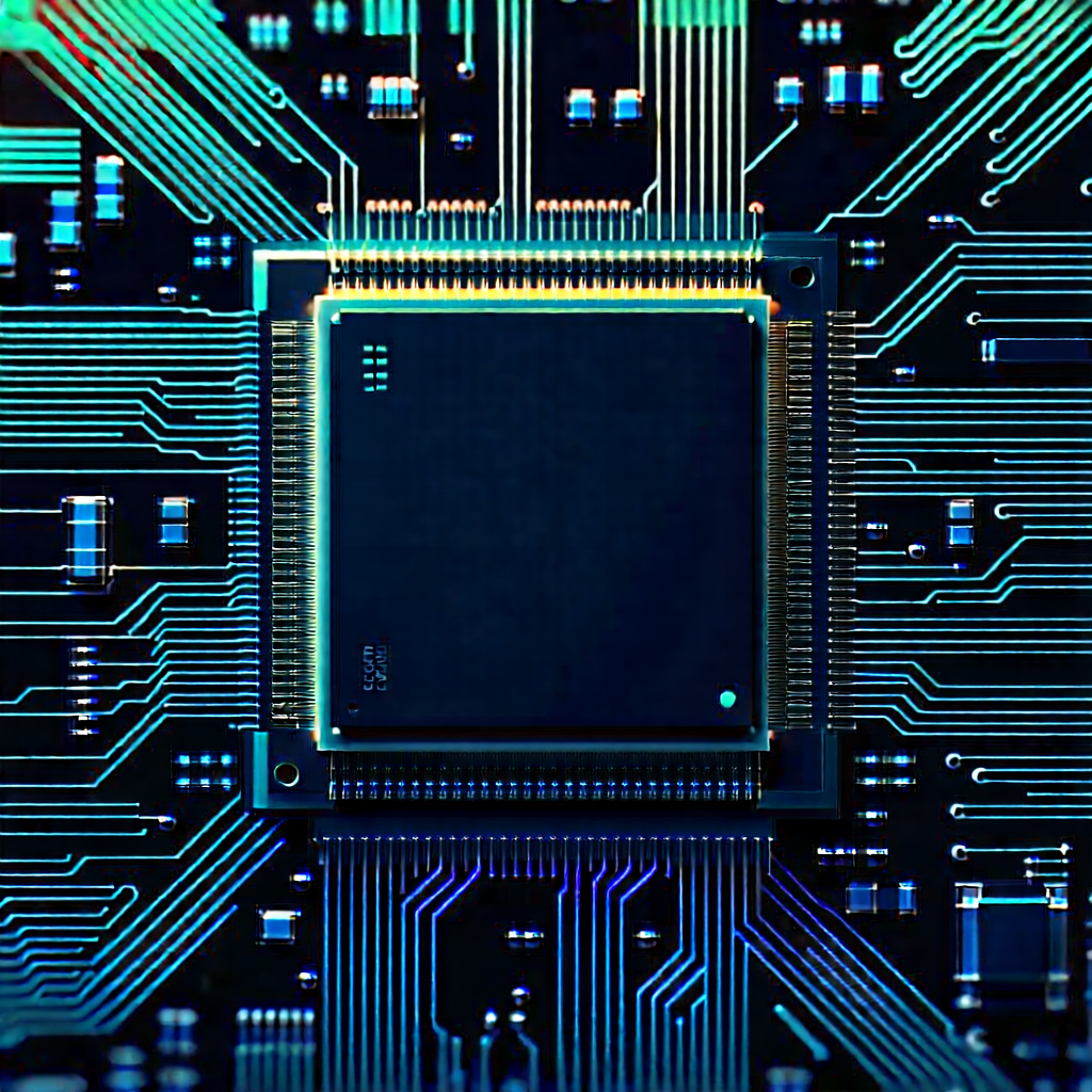 Close-up of microprocessor