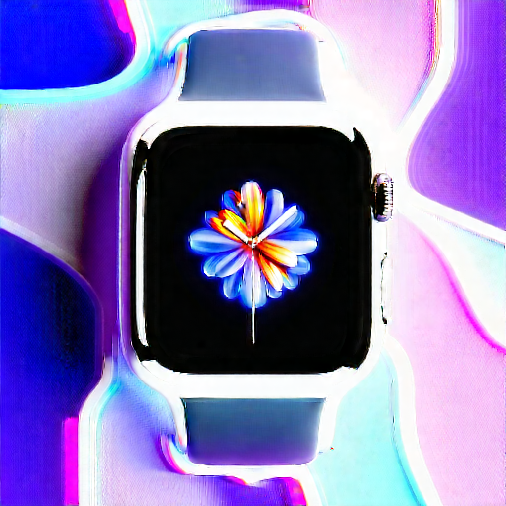 Smart Watch With Digital Artwork With Close-up Apple