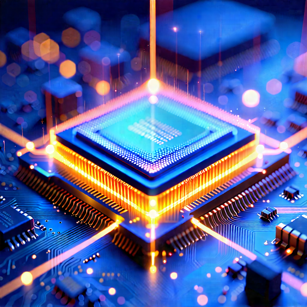 Microchip With Laser Scanning With Close-up Computer