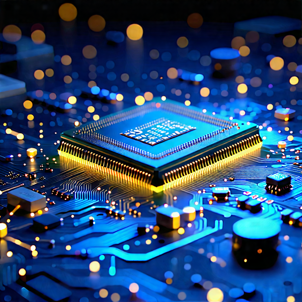 Circuit Board With (digital:1.37) Particles With Close-up Computer