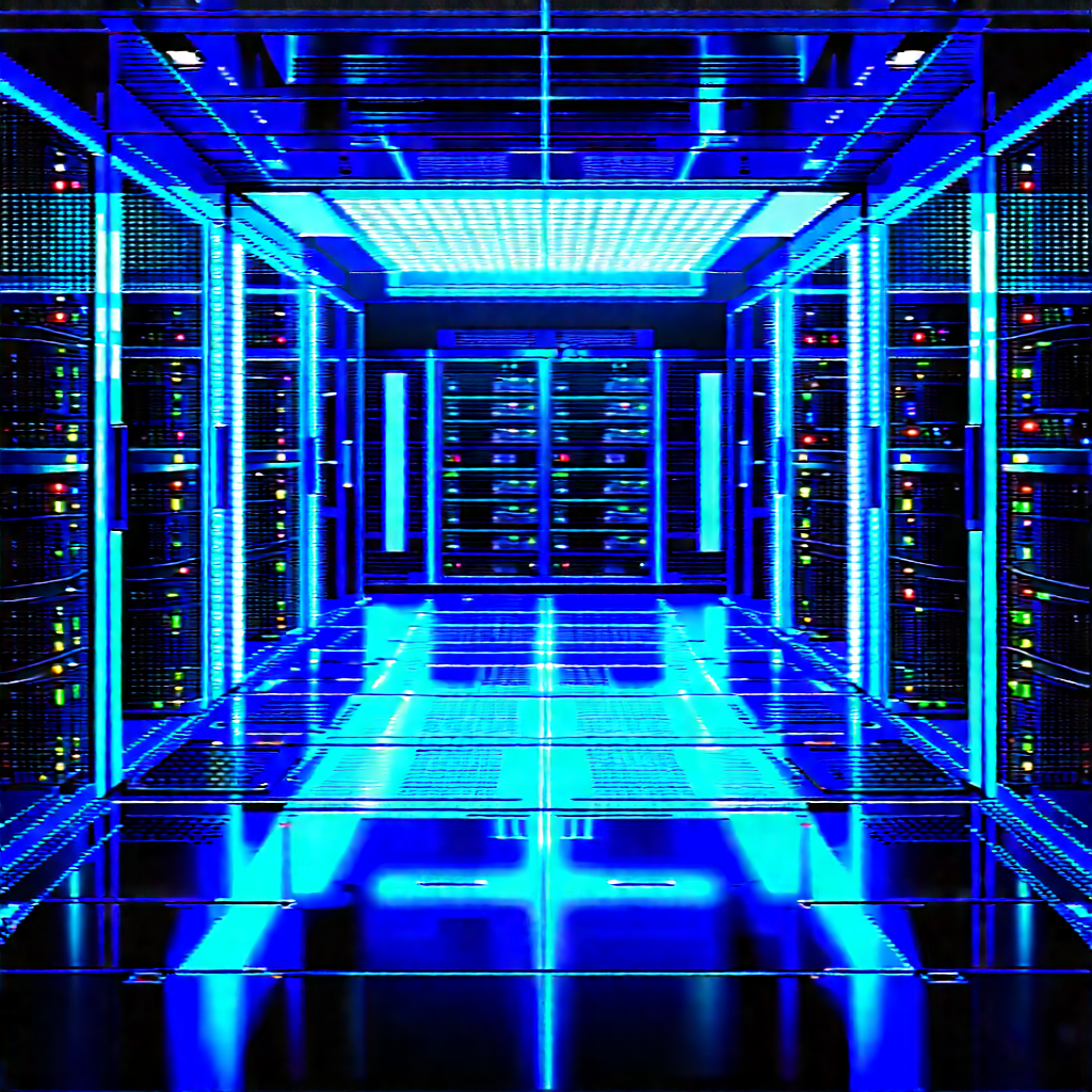 (futuristic:1.46) server room