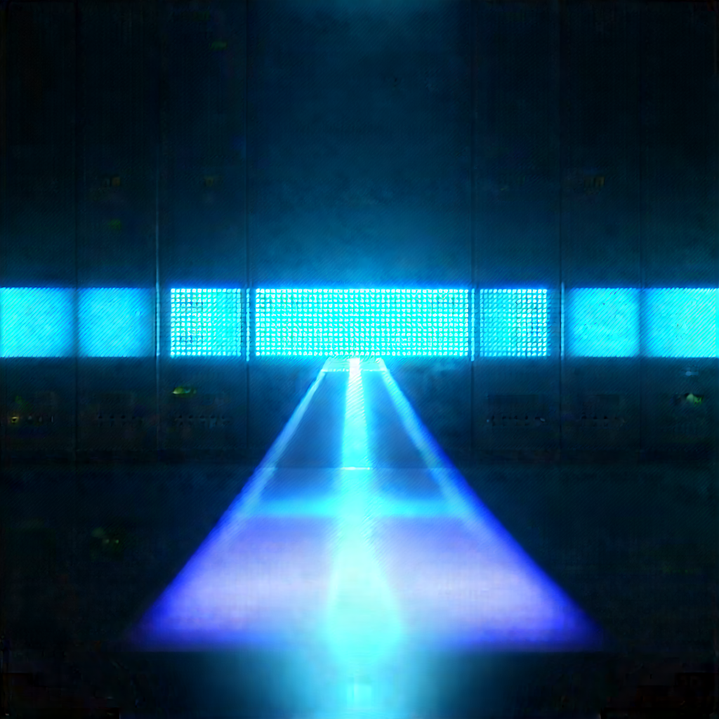Server Rack With Holographic Projection With Black White