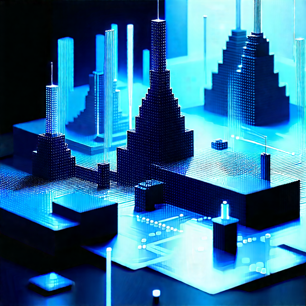 Blockchain Network Visualization With Blue White