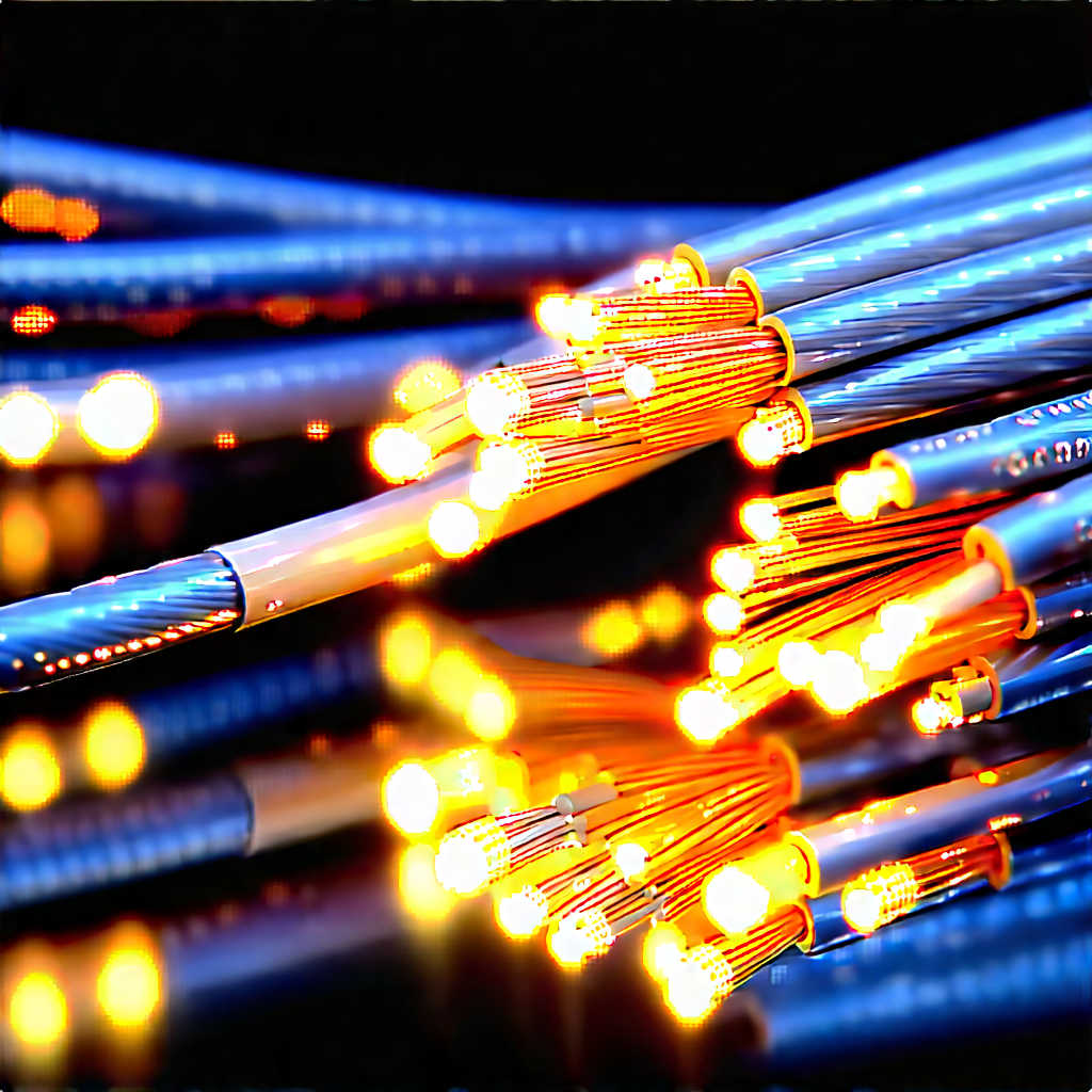 Close-up Of Fiber Optic Cables With Image
