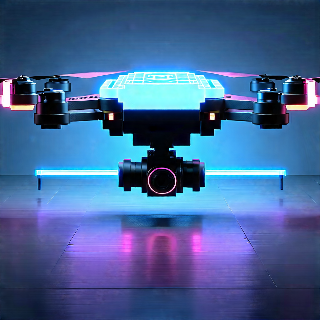 Drone With Glowing Screen With Drone Shown