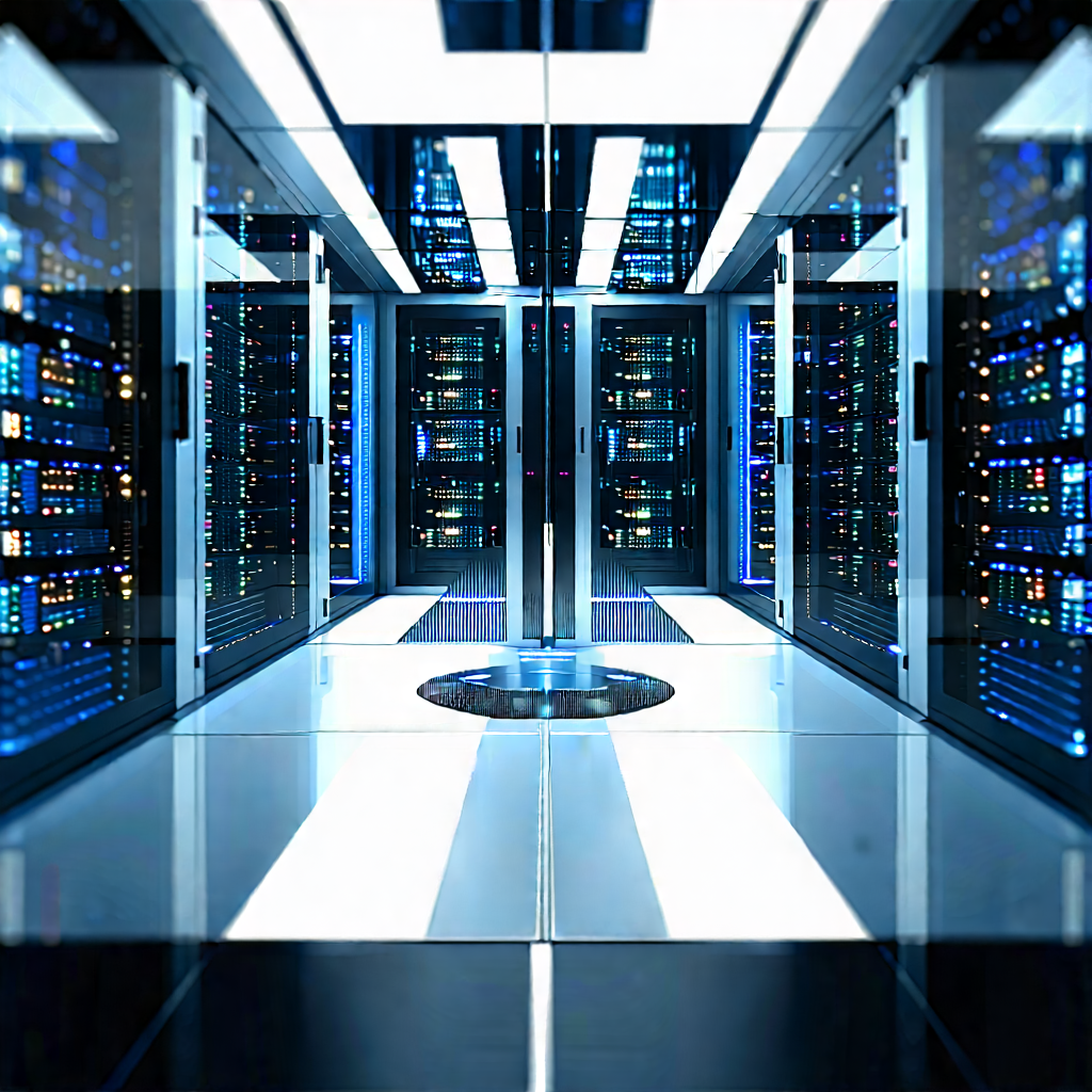 Futuristic Server Room With Image, There