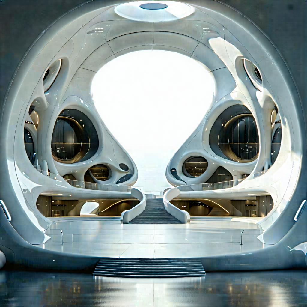 Futuristic Innovation Hub With Large